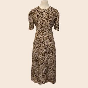 Showroom Leopard Print Tie Back Midi Dress Size Large
